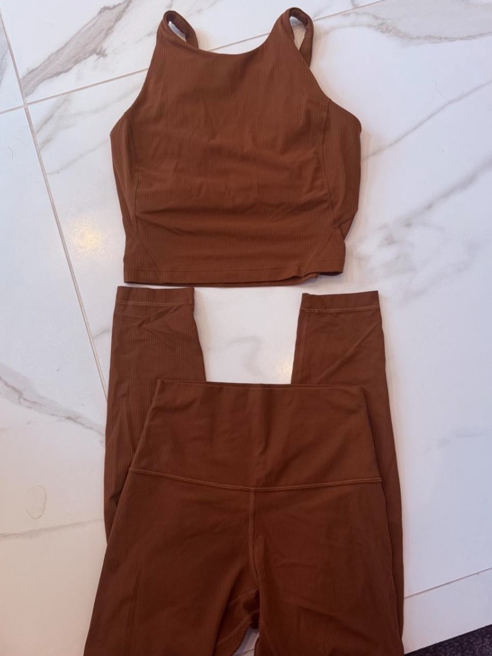 Lululemon Align Matching Set - Brown Ribbed - Picture 1 of 5
